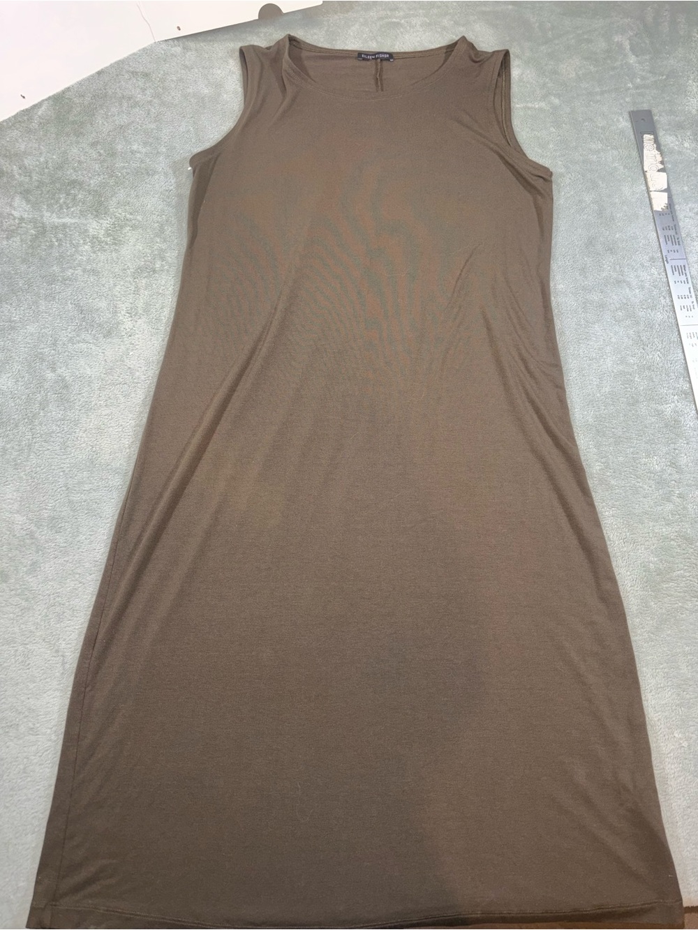 Eileen Fisher Brown Viscose Spandex Tank Maxi Dress — No Size Fits M/L